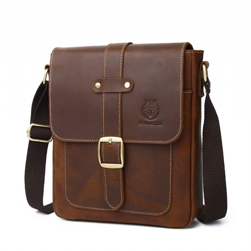 Miesten Olkalaukut Noble Commuter Leather Tote - Kahvia