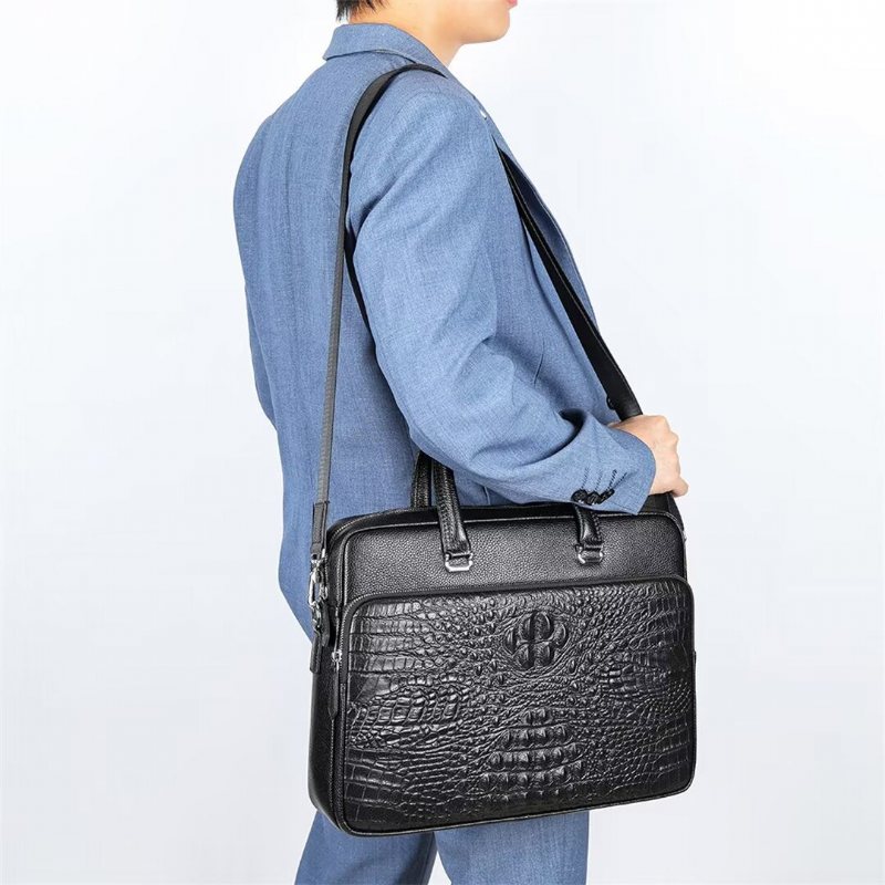 Miesten Olkalaukut Pinnacle Prestige Alligator Tote - Musta