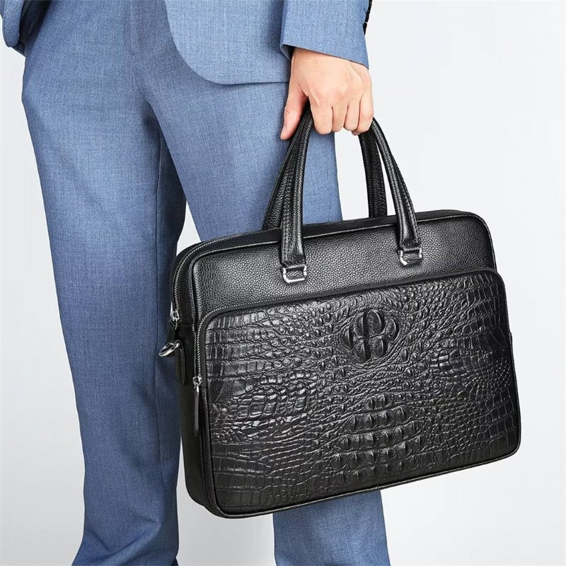 Miesten Olkalaukut Pinnacle Prestige Alligator Tote - Musta