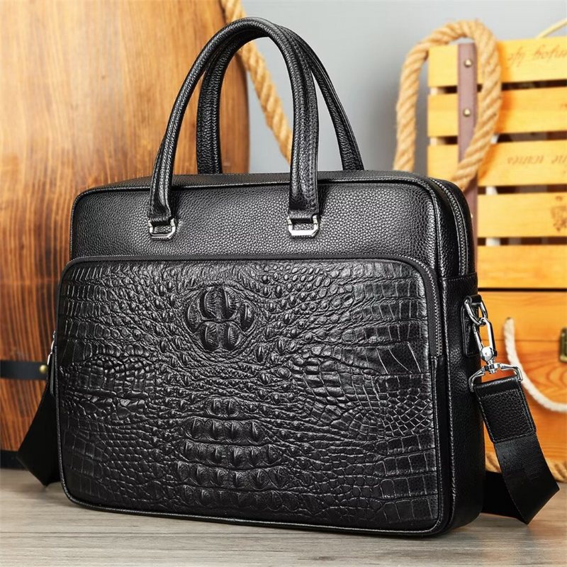 Miesten Olkalaukut Pinnacle Prestige Alligator Tote - Musta