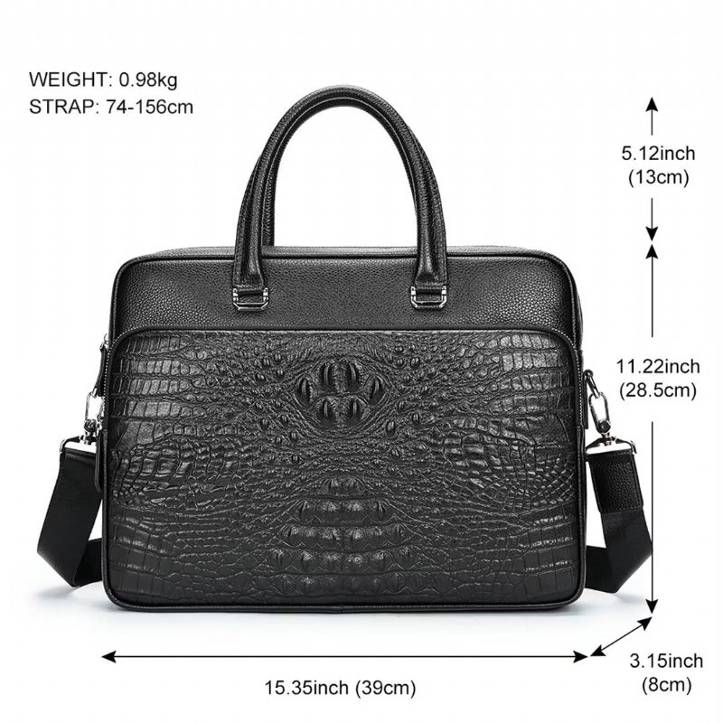 Miesten Olkalaukut Pinnacle Prestige Alligator Tote - Musta