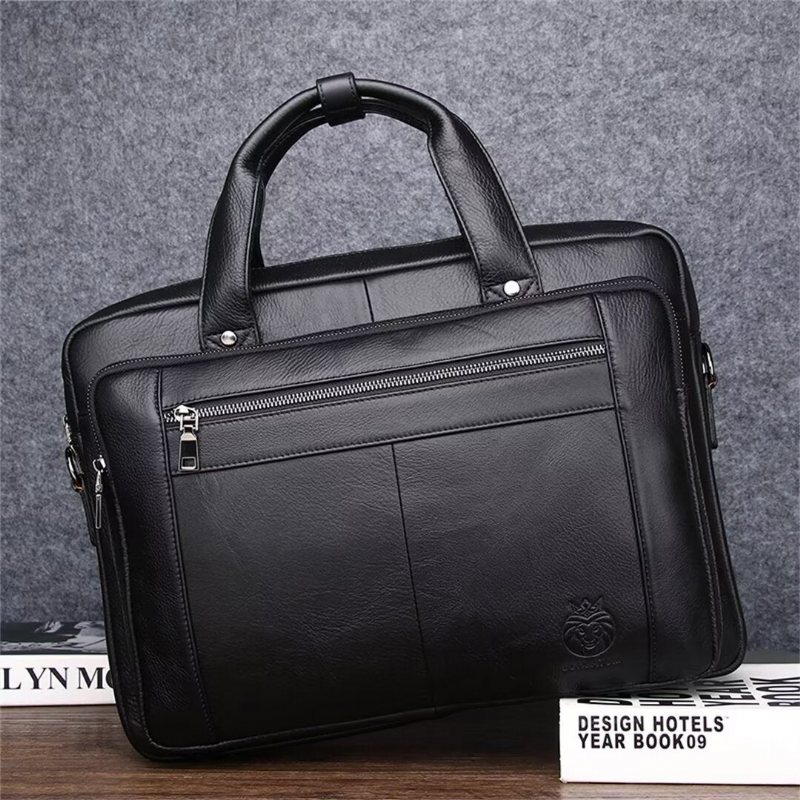 Miesten Olkalaukut Square Sovereign Leather Tote - Musta