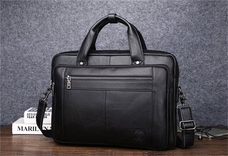 Miesten Olkalaukut Square Sovereign Leather Tote - Musta