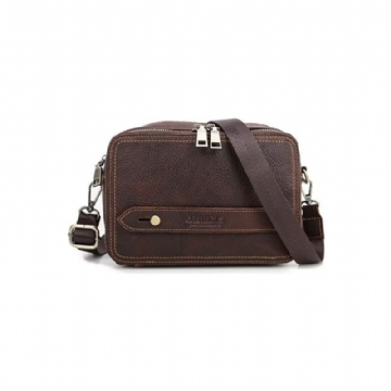 Miesten Olkalaukut Tyylikäs Crazy Horse Leather Classic Crossbody Laukku