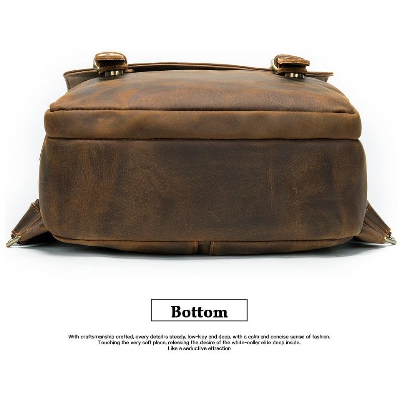 Miesten Reput Vintage Luxury Air Cushion -nahkareppu - Kahvia