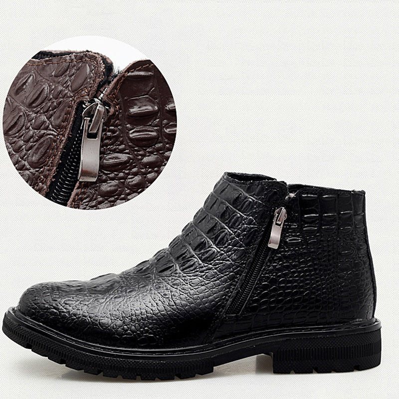 Miesten Saappaat Croc Pattern Biker -nilkkurit - Musta