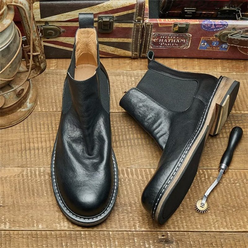 Miesten Saappaat Elegant Equine Slip On Nilkkatossut - Musta