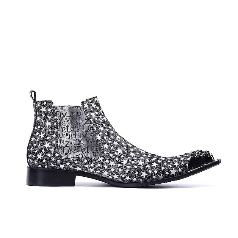 Miesten Saappaat Exotic Texture Slip-on Chelsea Boots - Harmaa