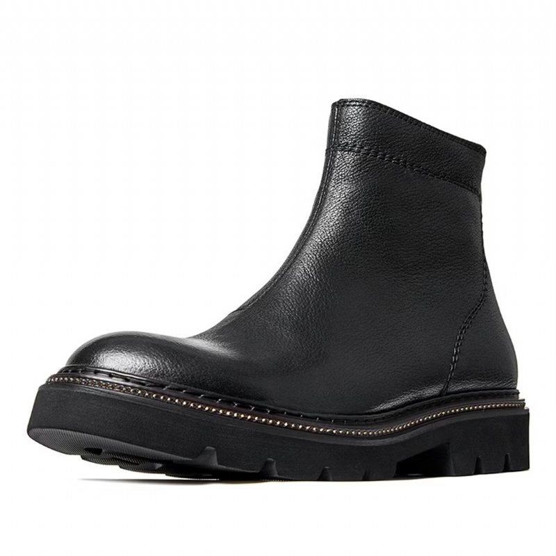 Miesten Saappaat Lampaannahkaa Chic Vintage Lyhyt Vetoketju Klassiset Martin Boots