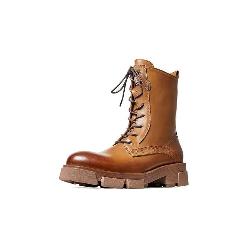 Miesten Saappaat Lampaannahkasaappaat Chic Vintage Lyhyet Vetoketjulliset Martin Boots - Ruskea