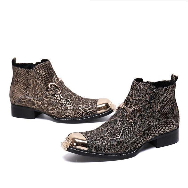 Miesten Saappaat Serpenté Dress Loafers - Kulta