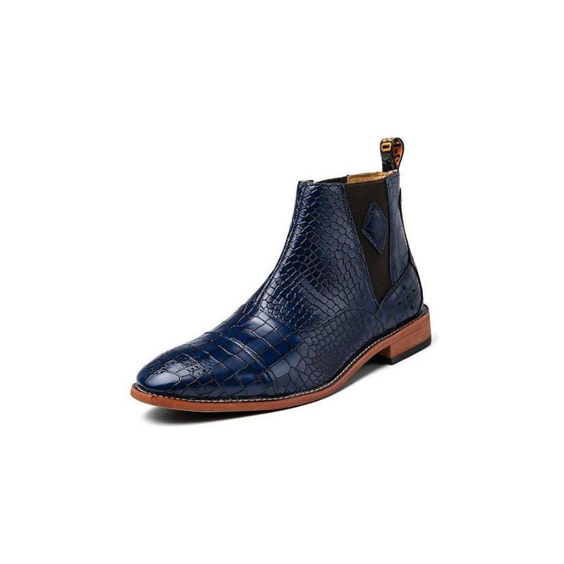 Miesten Saappaat Snakeskin Chic Vintage Teräväkärkinen Chelsea Boots - Sininen