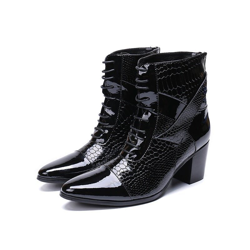 Miesten Saappaat Ylelliset Serpent High Heel Cowboy-saappaat - Musta 2