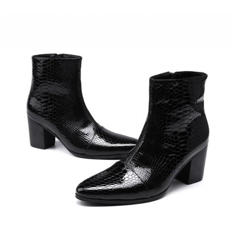 Miesten Saappaat Ylelliset Serpent High Heel Cowboy-saappaat - Musta 3