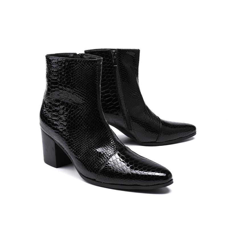 Miesten Saappaat Ylelliset Serpent High Heel Cowboy-saappaat - Musta 3