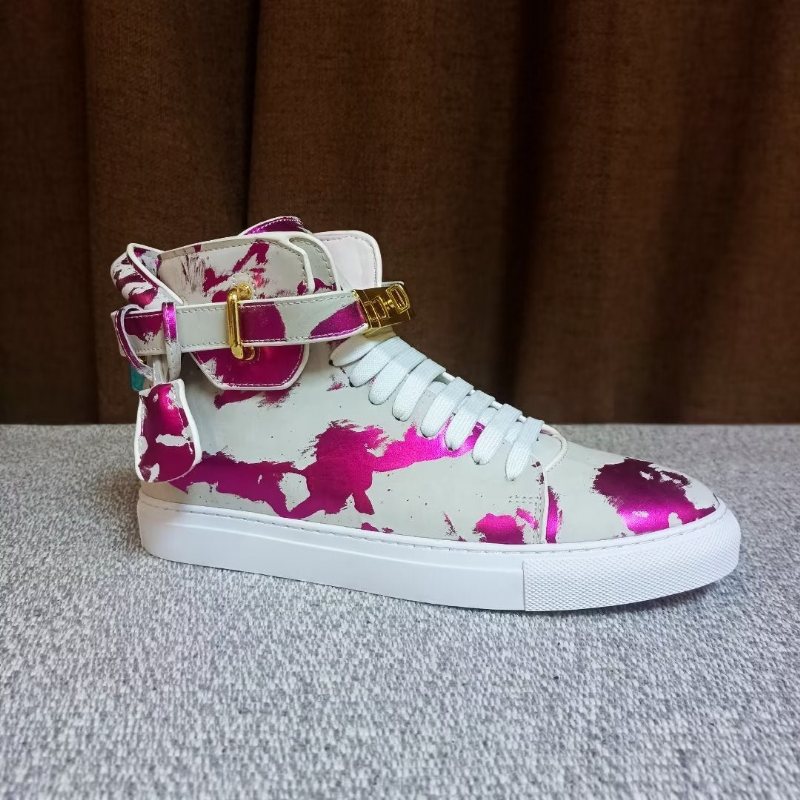 Miesten Tennarit Graffiti Artisan Cow Leather High Top Sneaks - Violetti