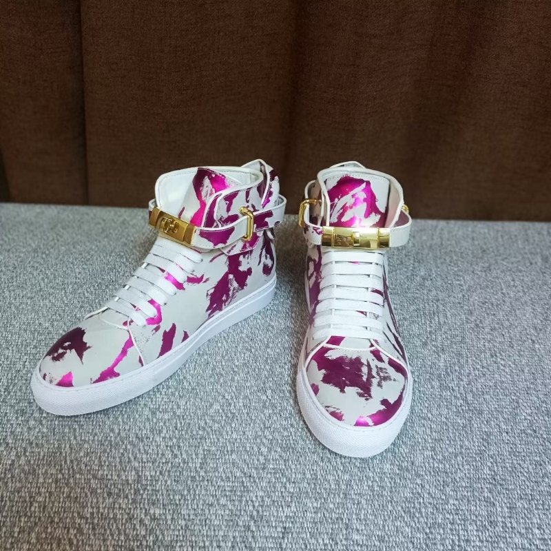 Miesten Tennarit Graffiti Artisan Cow Leather High Top Sneaks - Violetti