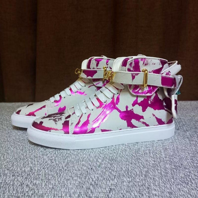 Miesten Tennarit Graffiti Artisan Cow Leather High Top Sneaks - Violetti