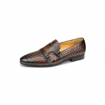 Miesten Vapaa-ajan Kengät Croc Pattern Elegant Slip On Loafers