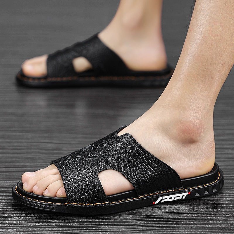 Miesten Vapaa-ajan Kengät Luxecroco Summer Chic Slip On Slides - Musta