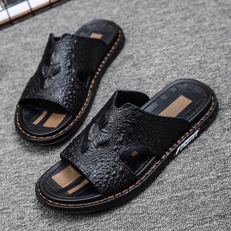 Miesten Vapaa-ajan Kengät Luxecroco Summer Chic Slip On Slides - Musta