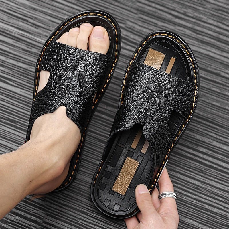 Miesten Vapaa-ajan Kengät Luxecroco Summer Chic Slip On Slides - Musta