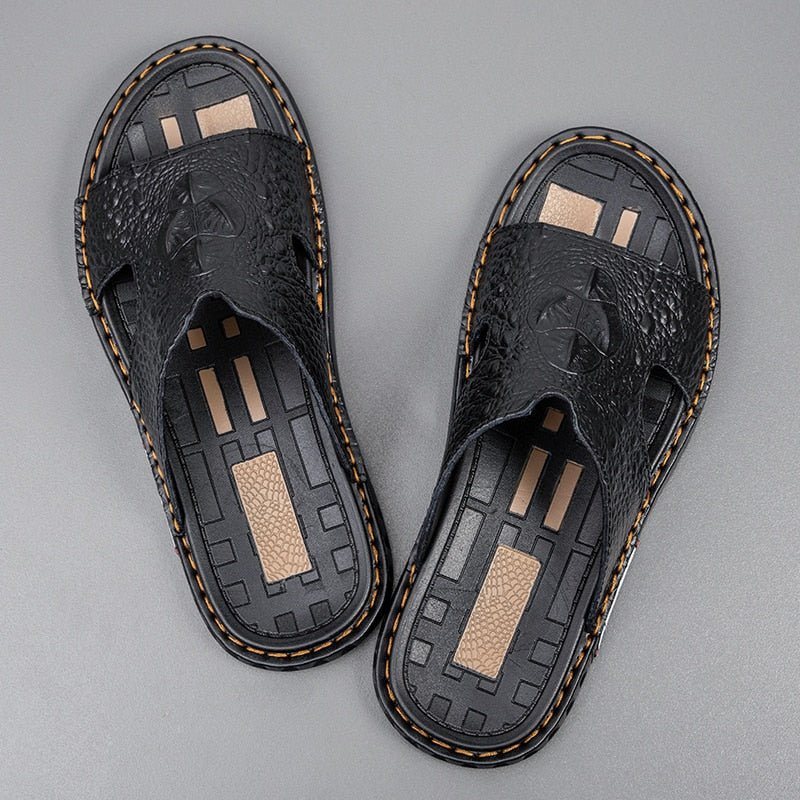 Miesten Vapaa-ajan Kengät Luxecroco Summer Chic Slip On Slides - Musta