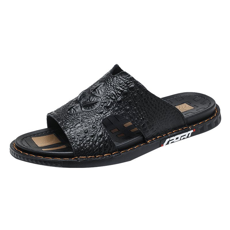 Miesten Vapaa-ajan Kengät Luxecroco Summer Chic Slip On Slides - Musta