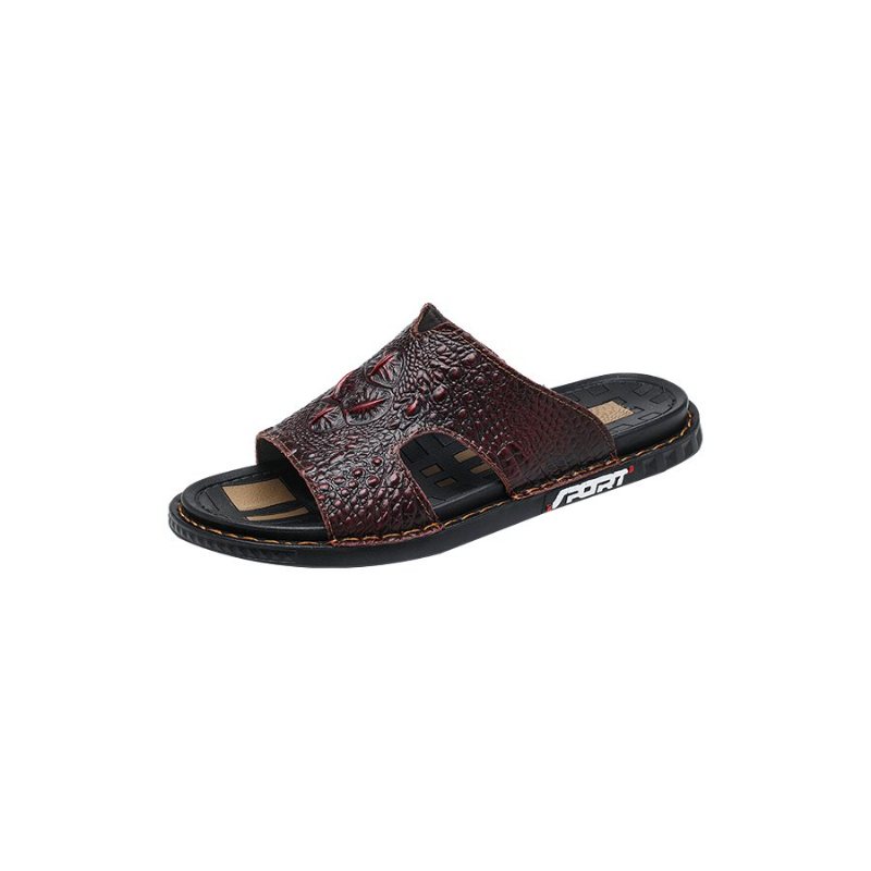 Miesten Vapaa-ajan Kengät Luxecroco Summer Chic Slip On Slides - Punainen