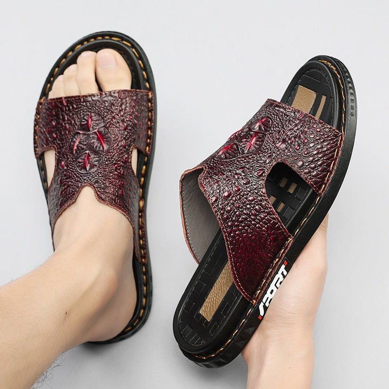 Miesten Vapaa-ajan Kengät Luxecroco Summer Chic Slip On Slides - Punainen