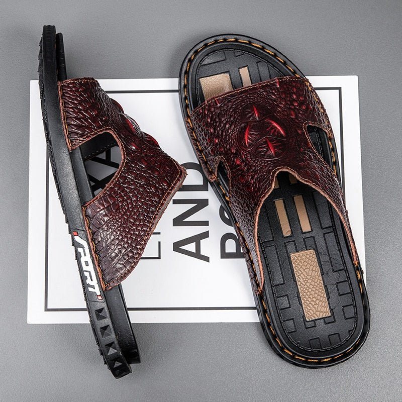 Miesten Vapaa-ajan Kengät Luxecroco Summer Chic Slip On Slides - Punainen