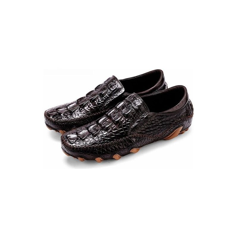 Miesten Vapaa-ajan Kengät Luxury Alligator Texture Slip On Oxford Shoes - Musta