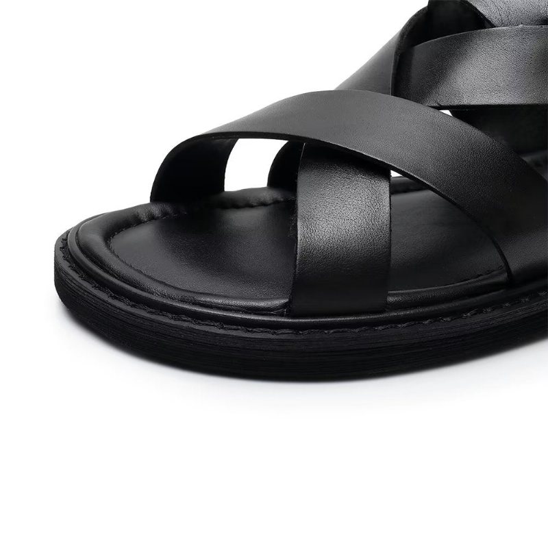 Miesten Vapaa-ajan Kengät Roman Peep Toe -sandaalit - Musta