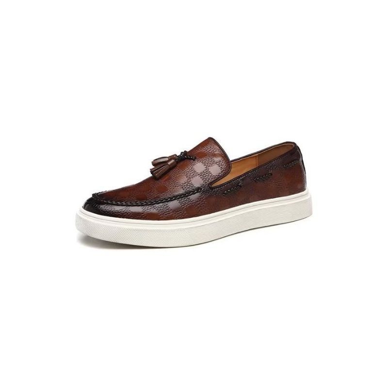 Miesten Vapaa-ajan Kengät Slip-on Platform Tupsukengät - Ruskea