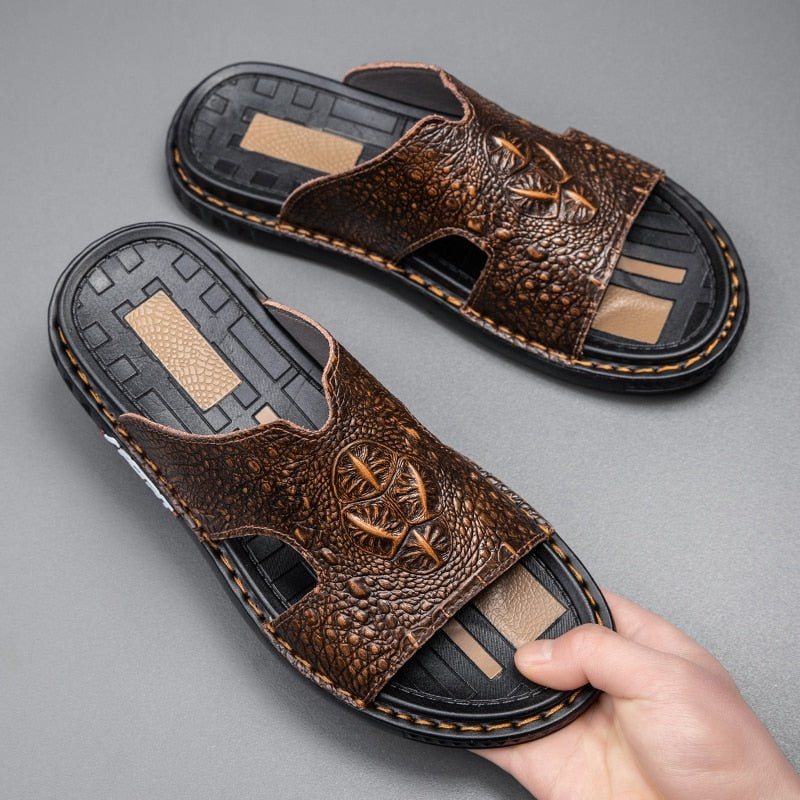 Miesten Vapaa-ajan Kengät Summer Chic Slip-on Slides - Kahvi