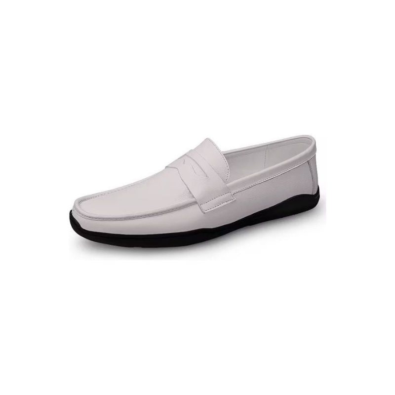 Miesten Vapaa-ajan Kengät Tyylikkäät Pu-slip-on-loaferit Metallimuotilla - Valkoinen Aukko