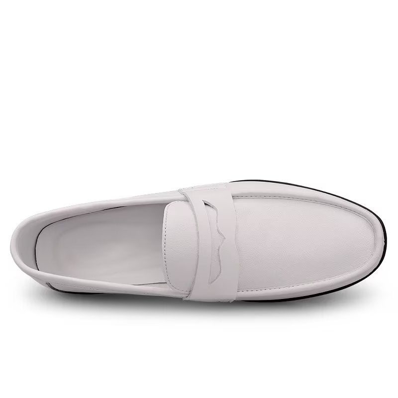 Miesten Vapaa-ajan Kengät Tyylikkäät Pu-slip-on-loaferit Metallimuotilla - Valkoinen Aukko