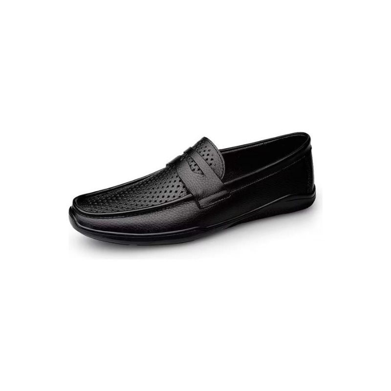 Miesten Vapaa-ajan Kengät Tyylikkäät Pu-slip-on-loaferit Metallimuotilla - Musta Aukko