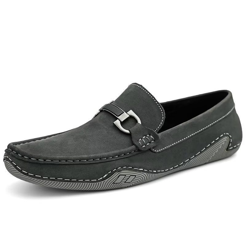 Miesten Vapaa-ajan Kengät Tyylikkäät Slip-on-loaferit Metallimuotilla - Harmaa