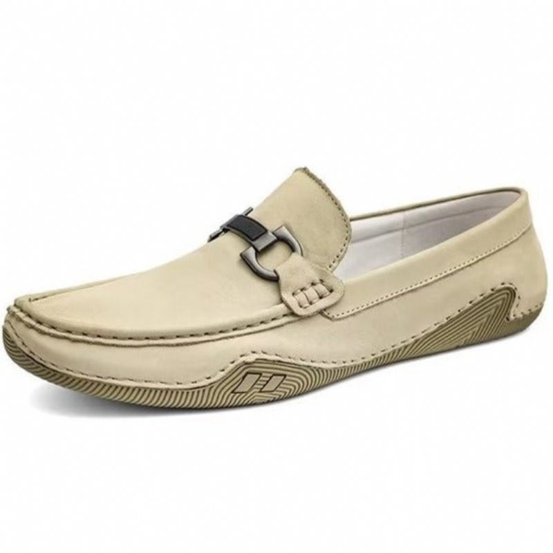 Miesten Vapaa-ajan Kengät Tyylikkäät Slip-on-loaferit Metallimuotilla - Beige